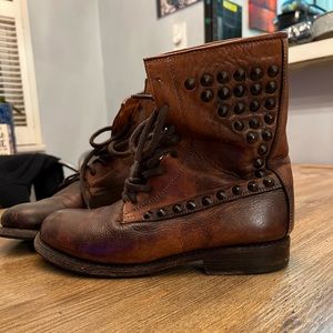 Studded brown boots